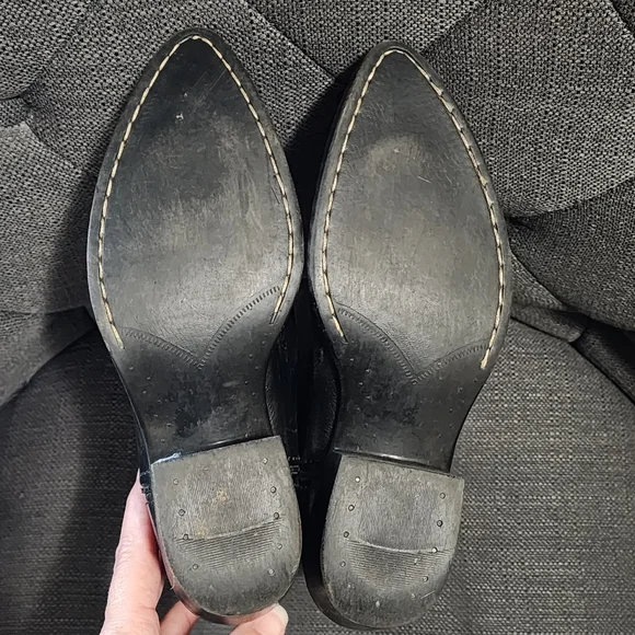 Black Western Cowboy Boots with Red Stitching Kids Size 3 - Picture 7 of 13